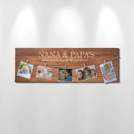 Personalized Grandparents Canvas with Photo Clips,