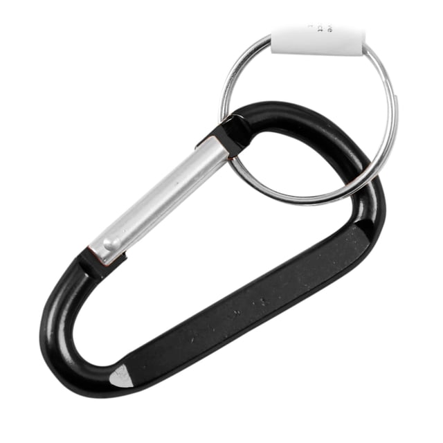 6 Pack Aluminum Multi-Color Carabiner Spring Clip Keychain Black Medium