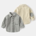 thumbnail image 2 of YTDSCS Little Boys Long Sleeve Shirt Kids Button down Tops Toddler Solid Colour with Pockets Dress Shirt Baby Spring Fall Shirt Jacket for Boys 2-7 Years, 2 of 8