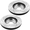 thumbnail image 3 of Front Drilled & Slotted Disc Brake Rotors w/Ceramic Pads w/Cleaner & Fluid Fits for Acura CL/MDX/TL/TSX, Honda Accord/Odyssey/Pilot-5 Lugs Wheel Holes Fits select: 2006-2007 HONDA ACCORD EX, 3 of 4