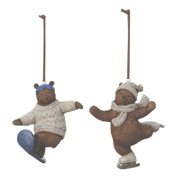 Melrose International LLC Bear Skate & Snowboard Ornament (Set of 4)