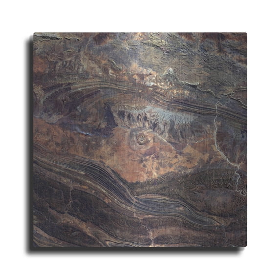Luxe Metal Art 'Earth as Art: Gosses Bluff' Metal Wall Art, 24"x24"