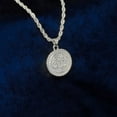 thumbnail image 4 of Men's Iced-Out Pendant Necklace with Rope Chain – Hip Hop Inspired Religious Statement & Jewelry, Gift for Him - 30mm Silver, 4 of 4