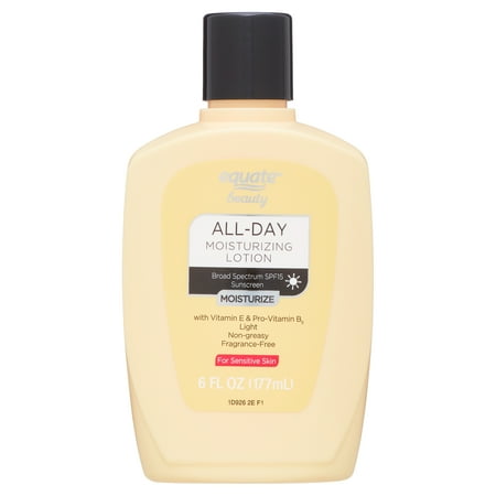 Equate Beauty All-Day Broad Spectrum Sunscreen Moisturizing Lotion, SPF 15, 6 fl oz