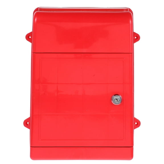 UPOUART Red Wall Mount Mailbox, Plastic, Waterproof Design, Secure Lock, Letter and Item Storage