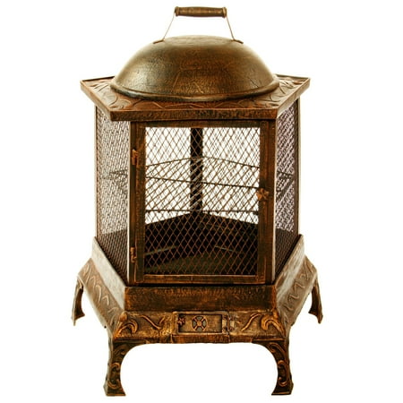 Oakland Living Pentagon 24-Inch Fire Pit & Grill