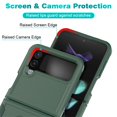 thumbnail image 4 of Heavy Duty Case for Samsung Galaxy Z Flip 4, Full Body Case with 360° Rotation Metal Ring Holder Kickstand Rugged Shockproof Anti-Scratch Case,Pink, 4 of 5