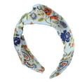 thumbnail image 1 of Diadema anudada con patrón floral de Unique Bargains Estilo clásico y casual Diadema para mujeres y niñas Azul 5.20"x2.36", 1 of 7