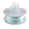 iridescent pull bow christmas ribbon, 1/8-inch, 50 yards, light blue