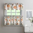 thumbnail image 2 of Fall Kitchen Curtains 24 Inch Short - 3 Panel Set, Autumn Harvest Print, Rod Pocket Window Treatment for Thanksgiving, Farmhouse, Cafe, Living Room - Machine Washable, 2 of 6