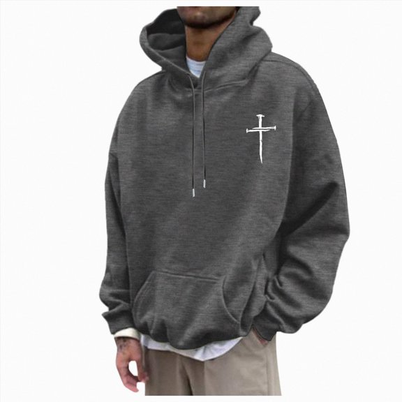 YIWULA Men's Zip-Up Hoodies Solid Hip-Hop Y2K Oversize Wash Old Craft Basic Hoodies Heavyweight Casual Fit Sweatshirt(M,Grey)