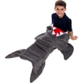 thumbnail image 3 of Silver Lilly Animal Tail Blanket - Plush Animal Sleeping Bag Blanket for Kids (Gray Shark), 3 of 7