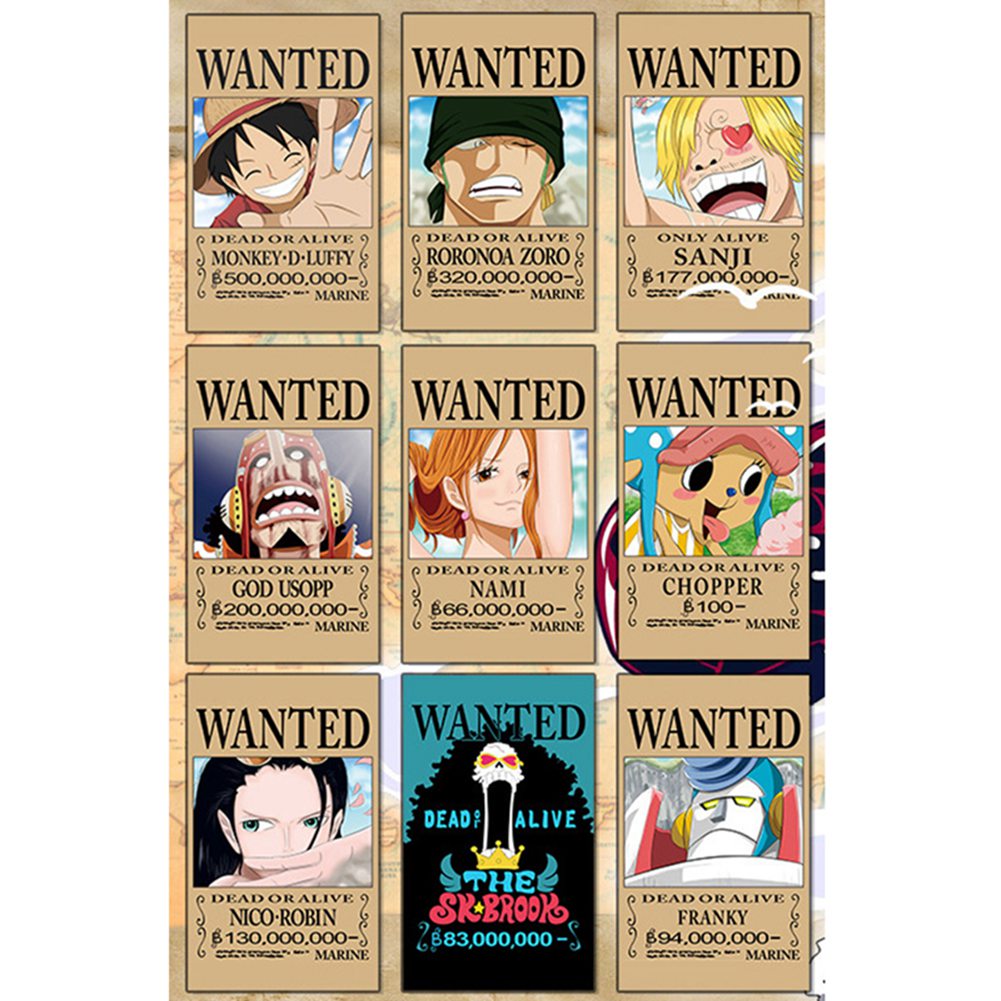 9pcs Anime One Piece Posters Luffy Retro Paper Wall Sticker Home Bar Decor For Home Living Walmart Com