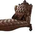 thumbnail image 6 of Acme Versailles Chaise w/1 Pillow, 2-Tone Light Brown PU & Cherry Oak Indoor 76"L x 41"W x 49"H, 6 of 7