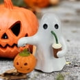 thumbnail image 5 of Lypsnake Handmade Ghost Coffee Pumpkin Night Light, Hand Painted Resin Warm Glow Desktop Lamp with Mini Jack-o-Lantern, Decor for Halloween Fireplace Mantel Bedroom Porch Holiday Table Arrangement, 5 of 6