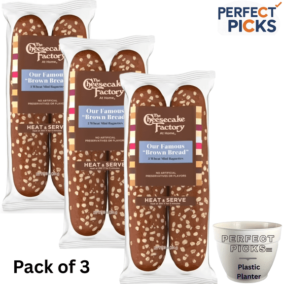 The Cheesecake Factory At Home Famous "Brown Bread" Wheat Mini Baguette Pack of 3