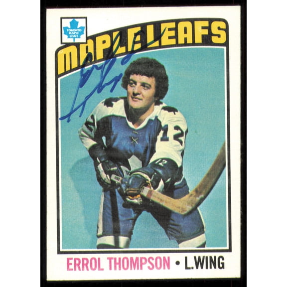Errol Thompson Autographed 1976-77 Topps Card #259 Toronto Maple Leafs SKU #255344