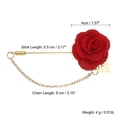 thumbnail image 2 of Uxcell Men Cloth Rose Flower Pin, Suit Lapel Stick Boutonnieres, Deep Red 1 Pcs, 2 of 6