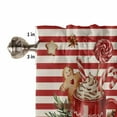 thumbnail image 5 of Christmas Coffee Gingerbread Man Kitchen Curtains and Valances Set, Candy Pine Branch Red Striped Retro Rod Pocket Window Valance Window Curtain Panels for Living Room Bedroom, 27.5x24in, 3 Pieces, 5 of 7