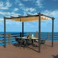 thumbnail image 4 of Kozyard Morgan 10' x 12' x 8' Beige Aluminum Polyester Pergola, Waterproof Adjustable Canopy, 4 of 6