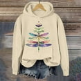 thumbnail image 2 of Uqiangy 2025 Fall Trendy Long Sleeve Casual Blouse Sweatshirt Women's Clothing Solid Color Hoodies Crew Neck Sweatshirts Personalized Pullover Tops Baggy Sweatshirt Womens Fashion Beige XL, 2 of 4