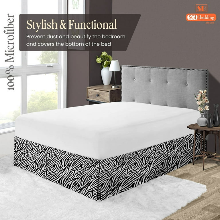 SGI Bedding 12 Inch Pleated Bed Skirt Microfiber Bed Skirt
