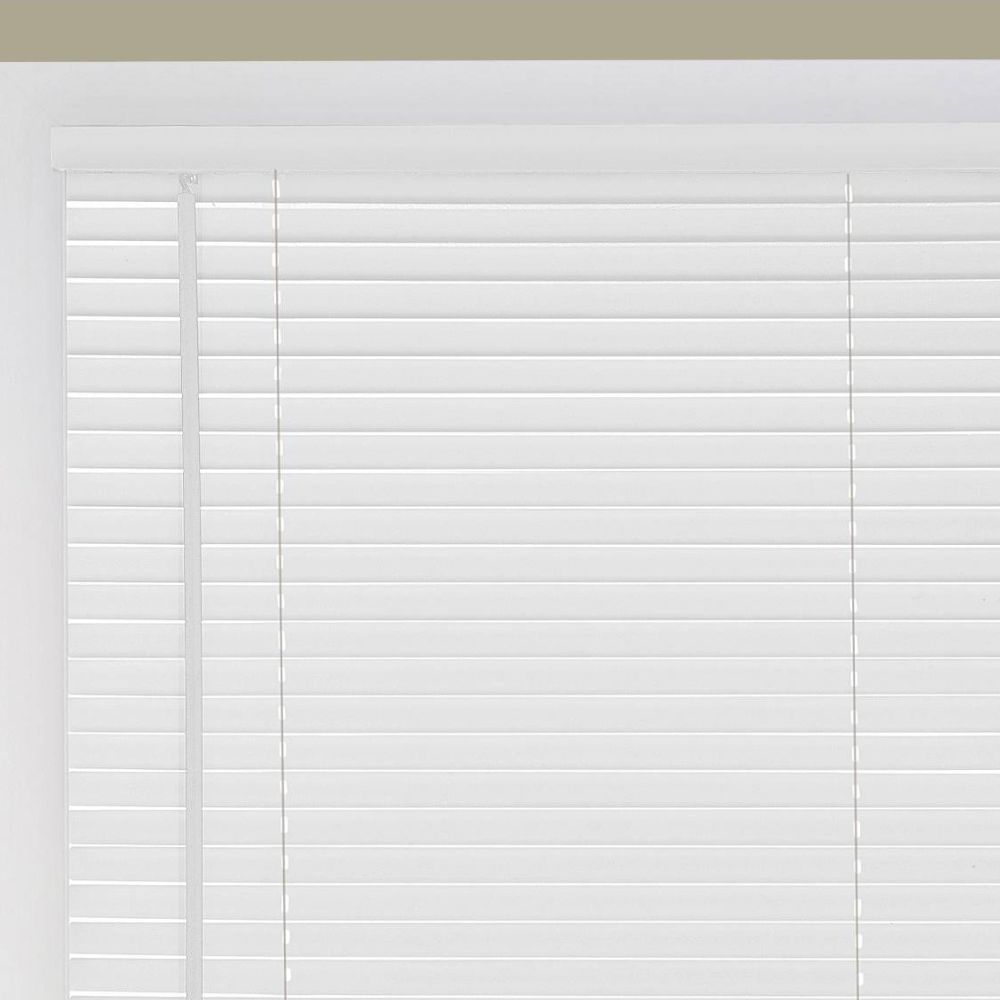 Cordless Light Filtering Mini Blind - 54 Inch Width and 64 Inch Length, 1" Slat Size - Pearl White - Cordless GII Morningstar Horizontal Windows Blinds for Interior by Achim Home Decor