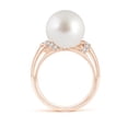 thumbnail image 2 of ANGARA South Sea Cultured Pearl Ring with Pave-Set Diamonds in 14K Rose Gold for Women | June Birthstone, Birthday, Anniversary, Jewelry Gift for Women | Pearl Ring, 2 of 9