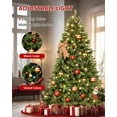 thumbnail image 3 of Prelit Christmas Tree, Artificial Holiday Xmas Tree 6ft 1400 Branch Tips, 9 Lighting Modes Multicolour 350 LED Lights, Multiple Decorative Accessories, Slim PVC Xmas Tree for Holiday Decor, 3 of 8