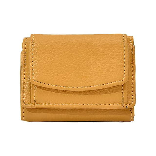 Cartera Mini Cartera Pequeña Mujer Ultrafina Capa Superior Piel de Vaca Xihbxyly