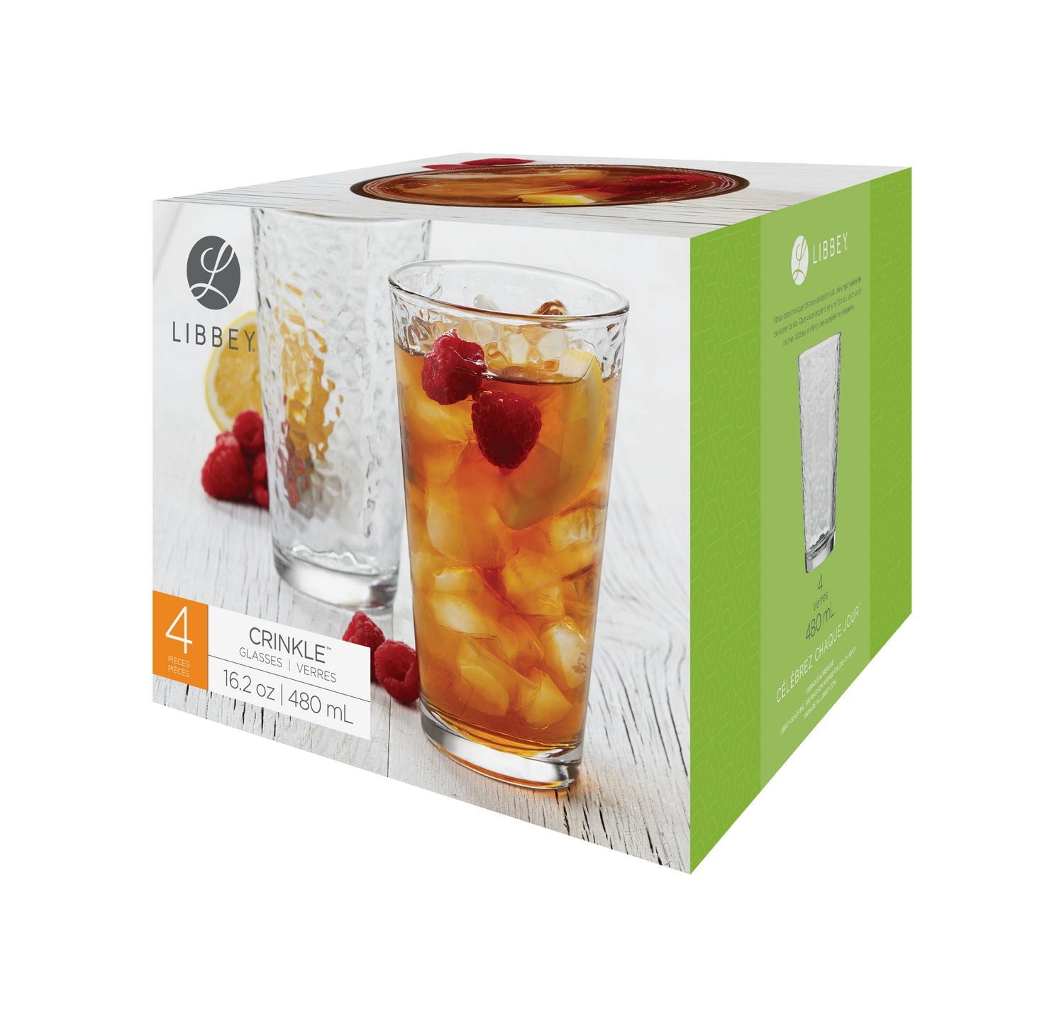 Libbey Crinkle Cooler Glass Set, 4 Piece