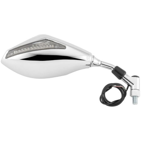Led Chr - BikeMaster JY127 LED CHR Mirror Set with LED Turn Signals - Chrome