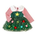 thumbnail image 1 of FYDUU Robe Rayée à Manches Longues pour Bébés Filles, Robe de Fête, Robe de Danse, Robes Décontractées, Robe d'Été Adorable et Tendance 3-6 Mois, 1 of 8