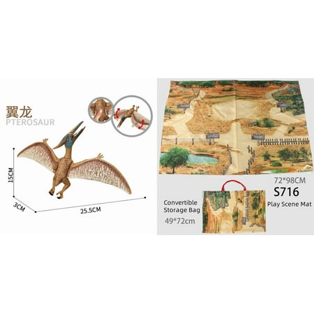 Simulated Dinosaur Toys for Toddlers, Realistic Jurassic World Toys for Kids, Jumbo Dinosaur Toys for Boys and Girls Gift(PTEROSAUR+S716)