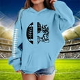thumbnail image 2 of Boys Girls Fuzzy Hoodies Long Sleeve Hooded Sweatshirts Winter Warm Pullover Tops with Kangaroo Pocket - Sky Blue,11-12Years, 2 of 5