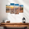thumbnail image 2 of Elephant Stock North Carolina Beach Sunrise Wall Art - Horizontal Multi Panel Canvas - Living Room Wall Decor - Beach Multi Panel - Beige And Brown Decor - 24" x 14", 2 of 4