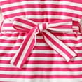 thumbnail image 6 of 6T Little Girls Dress 6 Years Girls Short Sleeve Dress Round Neck Little Girls Summer Stripe Dress Pink, 6 of 7