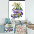 thumbnail image 2 of Designart 'Birds With Purple Iris' Traditional Framed Canvas Wall Art Print, 2 of 5