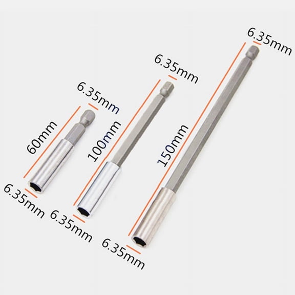 3X 60 100 150Mm 1/4 Hex Quick Release Magnetic Screwdriver Extension Bit Holder
