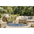 thumbnail image 3 of 5' Round Simply Daisy Alexys French Country Chenille Area Rug, Blue, 3 of 4