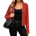 thumbnail image 3 of Meichang Cropped Cardigan Sweaters for Women 2026 Fall Long Sleeve Lightweight Button Front Cardigans Open Front Cardigan Khaki S, 3 of 10