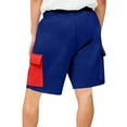 thumbnail image 5 of JoveMarine Men's Color-Block Casual Shorts, American Style 5-Pocket Design, Versatile Fashion Shorts for Daily, Beach and Summer Parties Blue L, 5 of 5