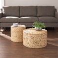 thumbnail image 2 of SEI Furniture Satalia 2-Pc Round Water Hyacinth Storage Set in Natural, 2 of 3