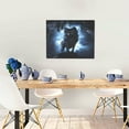 thumbnail image 5 of Kdxio Night Scene of Wolves Pattern Canvas Wall Art for Living Room Wall Decor for Bedroom Bathroom Modern Framed Canvas Art Prints Ready to Hang,Horizontal, 5 of 6