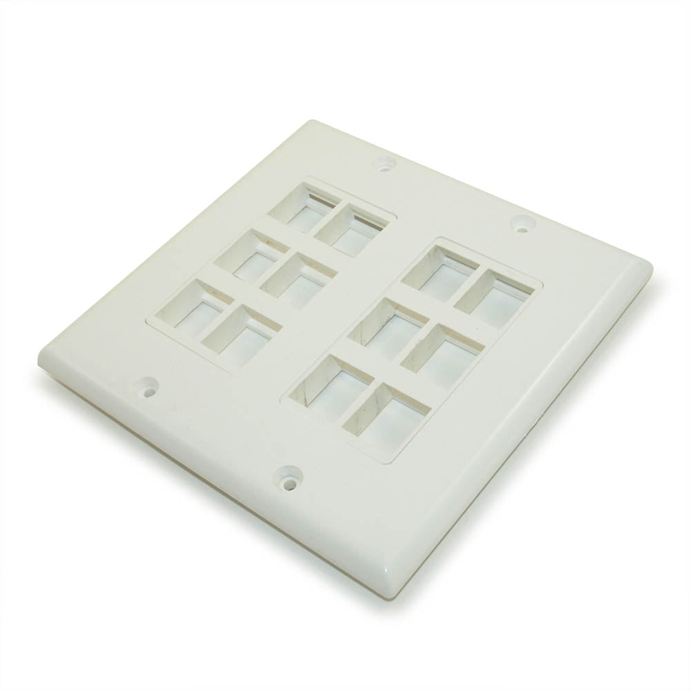 Wall plate Decora Keystone, DUAL Gang 12 Hole White