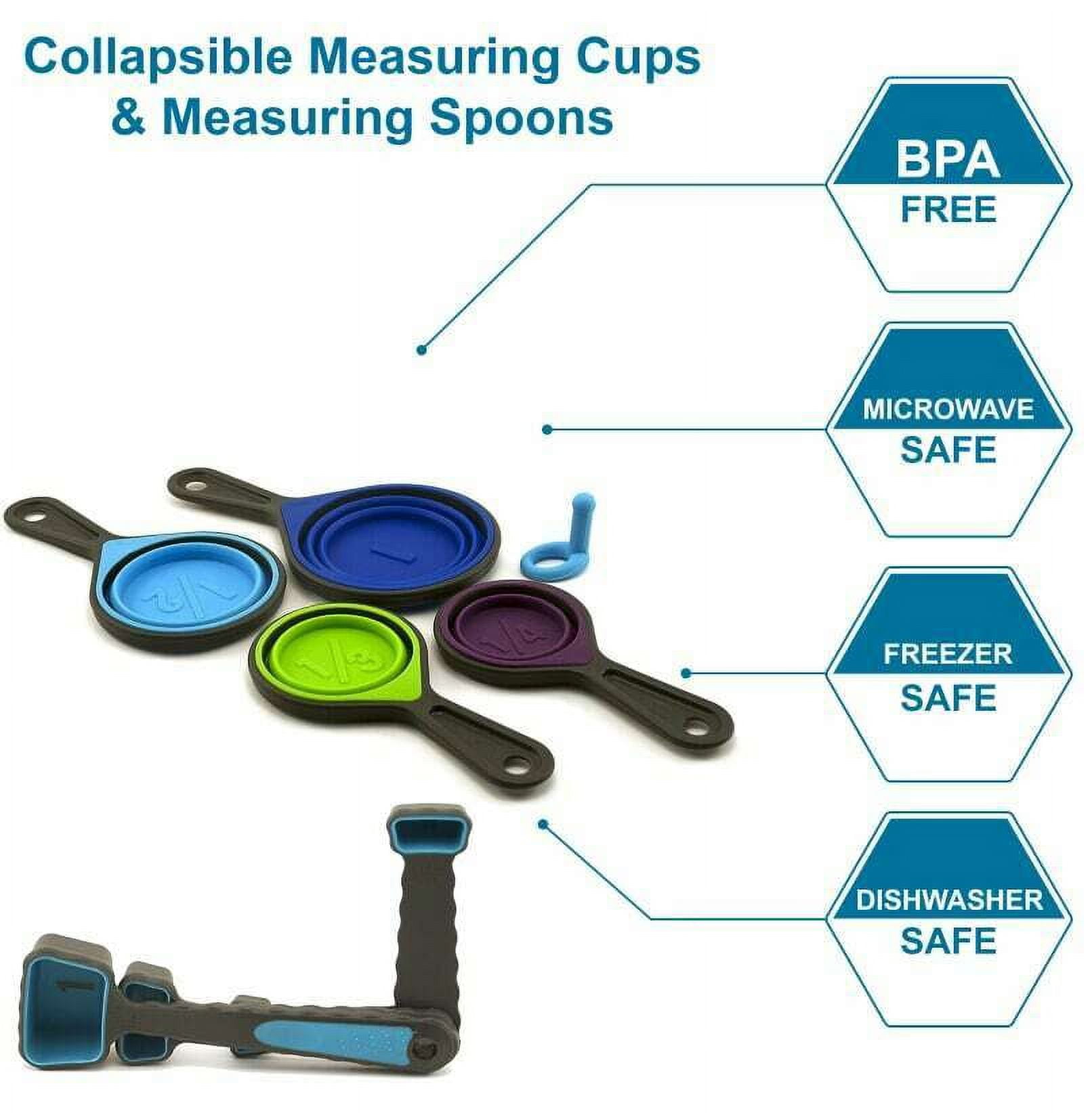 Collapsible Nesting Silicone Measuring Cups- 4pc Cooking Set - Easy To  Store & Clean, Make Holiday Baking Easy - Unique Kitchen Gadget Tool for