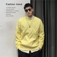 thumbnail image 3 of Suéteres masculinos cálidos de punto con forro polar y cuello redondo de color sólido para hombre, suéter de punto con cuello redondo, reseñas de ropa coreana, estilo de diseñador, 3 of 5