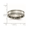 thumbnail image 6 of Titanium w/ Argentium .925 Silver Inlay Ridged Edge 7mm Band, 6 of 6