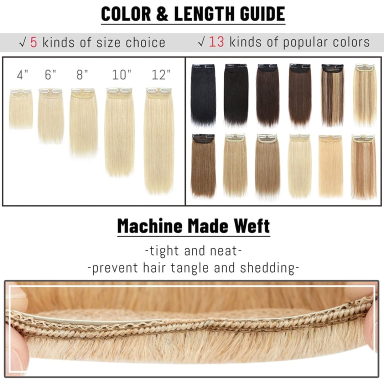 Short Hair Extensions Clip in Human Hair 1PCS 2 Clips Clip  display picture 2