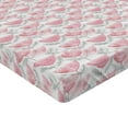 thumbnail image 4 of Ambesonne Nordic Fitted Sheet, Scandinavian Floral Abstract, King Size, Pastel Pink and Pale Grey, 4 of 5